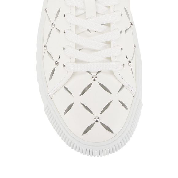 Versace Laser-Cut Low-Top Leather Sneakers US 11 $1050 - Picture 4 of 15